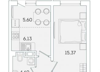 Продаю 1-комнатную квартиру, 36.1 м2, Мурино, ЖК Лампо, улица Шувалова, 24Д