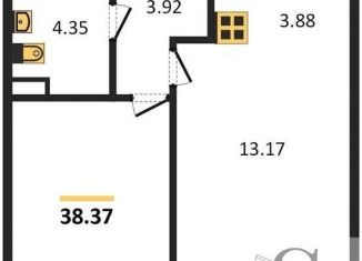 Продам 1-ком. квартиру, 38.4 м2, Новосибирск, улица Ясный Берег, 16, ЖК Ясный Берег