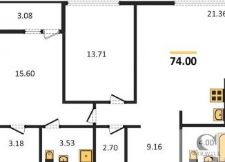 Продаю 2-ком. квартиру, 74 м2, Новосибирск, 1-я Чулымская улица, 112/5, ЖК Ясный Берег