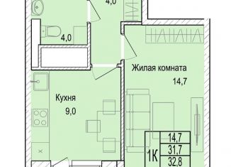 Продается 1-комнатная квартира, 32.9 м2, Московская область, Медицинская улица, 2А