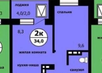 Продам 1-комнатную квартиру, 34 м2, Красноярск, Свердловский район