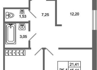Продажа 2-комнатной квартиры, 45 м2, поселок Бугры, ЖК Новые Горизонты