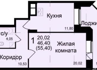 Сдаю в аренду однокомнатную квартиру, 54 м2, Московская область, Молодёжная улица, 3