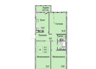Продаю 3-комнатную квартиру, 74.8 м2, Нижний Новгород, микрорайон Лесной Городок