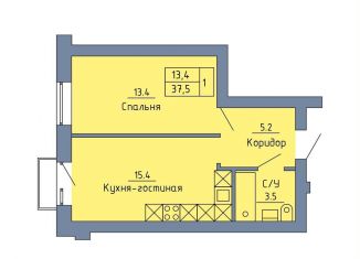 Продам 1-комнатную квартиру, 37.5 м2, Оренбург, Промышленный район