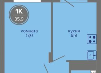 1-комнатная квартира на продажу, 35.9 м2, Пермь, шоссе Космонавтов, 309А