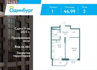 Продажа 1-комнатной квартиры, 47 м2, Московская область