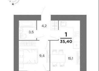 Продажа 1-ком. квартиры, 35.4 м2, Рязанская область, Интернациональная улица, 2