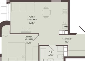 1-ком. квартира на продажу, 41.9 м2, Нижегородская область