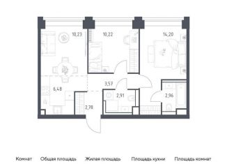 2-комнатная квартира на продажу, 53.4 м2, Москва, метро Кутузовская, жилой комплекс Нова, к3