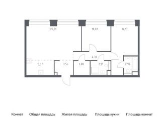 Продам 2-комнатную квартиру, 72.3 м2, Москва, жилой комплекс Нова, к1, район Раменки