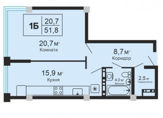 Продается 1-комнатная квартира, 51.8 м2, Ставропольский край
