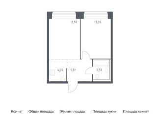 Продается 1-комнатная квартира, 41 м2, Москва, жилой комплекс Нова, к1