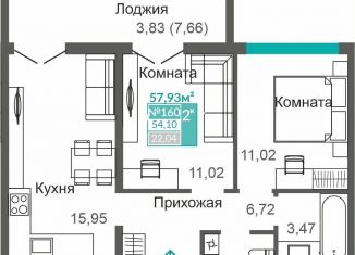 2-ком. квартира на продажу, 54.1 м2, Симферополь, Киевский район