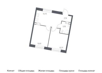 Двухкомнатная квартира на продажу, 44.5 м2, Москва, жилой комплекс Эко Бунино, 14.1