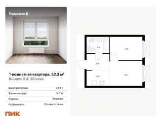 1-ком. квартира на продажу, 32.3 м2, Москва, СВАО