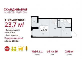 Продам квартиру студию, 23.7 м2, Москва, жилой комплекс Скандинавия, к36.1.1
