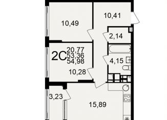 2-комнатная квартира на продажу, 55 м2, Тульская область