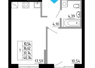 Продам 1-комнатную квартиру, 37.7 м2, Екатеринбург, Походная улица, 12, метро Ботаническая