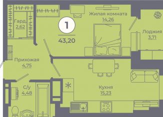 Продажа 1-комнатной квартиры, 43.2 м2, Ростовская область