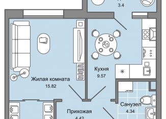 Продается 1-комнатная квартира, 36 м2, Ульяновск, Заволжский район