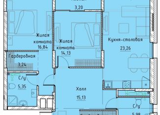 2-ком. квартира на продажу, 89.8 м2, Екатеринбург, Машинная улица, 1Д, ЖК Клевер Парк