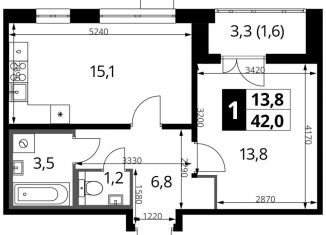 Продается однокомнатная квартира, 42.1 м2, Москва, станция Водники, Ленинградское шоссе, 228к4