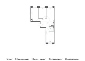 Продам 3-комнатную квартиру, 76.4 м2, Московская область, жилой комплекс Заречье Парк, к3.2