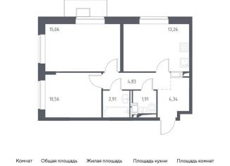 Продажа двухкомнатной квартиры, 52.9 м2, деревня Мисайлово, микрорайон Пригород Лесное, к5.1