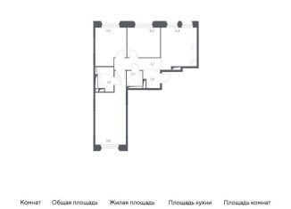 Продается трехкомнатная квартира, 70 м2, Московская область, жилой комплекс Заречье Парк, к3.2