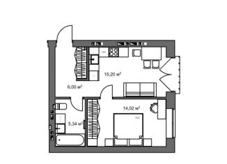 Продается 1-комнатная квартира, 39.9 м2, село Ленино, Рудничная улица