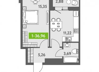 1-ком. квартира на продажу, 37 м2, Санкт-Петербург, метро Приморская