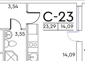 Квартира на продажу студия, 23.5 м2, Санкт-Петербург, Планерная улица, 97к2, ЖК Нью Тайм