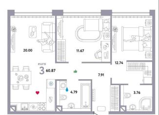 Продам 3-комнатную квартиру, 61 м2, Москва, ЖК Крылья, Автозаводская улица, 23с16