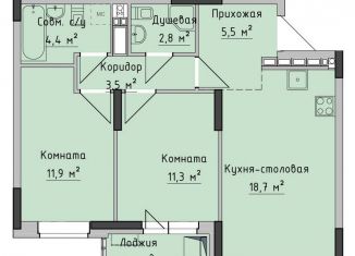Продажа двухкомнатной квартиры, 58.1 м2, Ижевск, жилой район Север