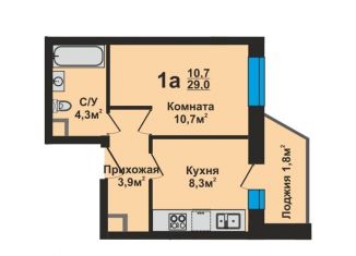 Однокомнатная квартира на продажу, 29.8 м2, Владимир, ЖК Эталон, улица Верхняя Дуброва, 42