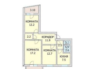 Сдается в аренду 3-ком. квартира, 69 м2, Краснодарский край, проспект Чекистов, 31