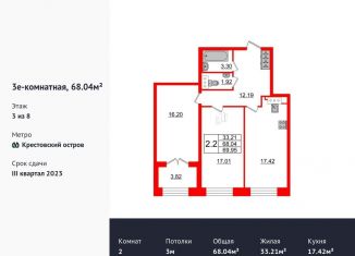Двухкомнатная квартира на продажу, 68.3 м2, Санкт-Петербург, жилой комплекс Гранд Вью, к1, ЖК Гранд Вью