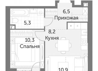 Продается однокомнатная квартира, 42.5 м2, Москва, ЖК Архитектор
