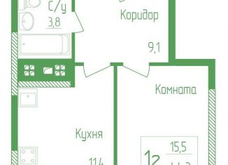 Продается однокомнатная квартира, 44.3 м2, Мордовия