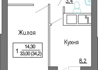 Продается 1-комнатная квартира, 33 м2, деревня Сабурово, жилой комплекс ЗаМитино, к1