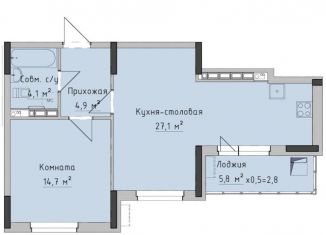 Продажа однокомнатной квартиры, 50.7 м2, Ижевск, жилой район Север