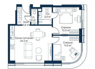 Продается двухкомнатная квартира, 55.8 м2, Москва, проезд Воскресенские Ворота, ЦАО