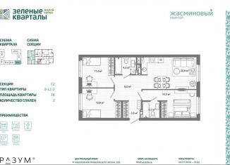 Продажа 3-комнатной квартиры, 78 м2, Астрахань