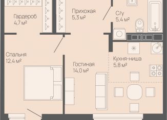 Продажа однокомнатной квартиры, 48.8 м2, Нижний Новгород, метро Стрелка