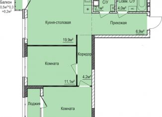 Продается 2-ком. квартира, 61.6 м2, Ижевск, ЖК Покровский