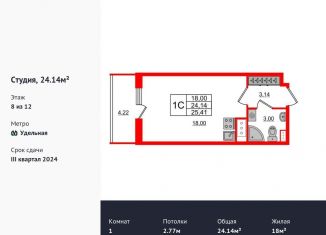 Продажа квартиры студии, 24.1 м2, Санкт-Петербург, метро Политехническая