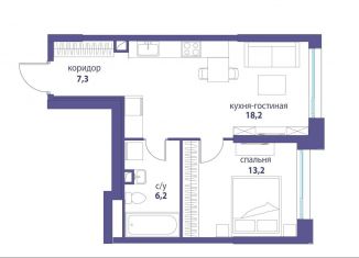 Продам 1-комнатную квартиру, 44.9 м2, Москва, станция Москва-Товарная