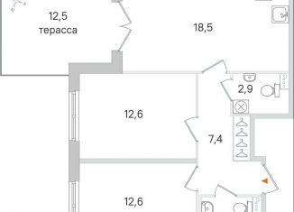 Продажа двухкомнатной квартиры, 61.7 м2, Пушкин