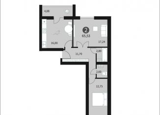 2-комнатная квартира на продажу, 65.5 м2, Смоленск